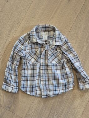 Little Planet Boy Plaid Button-Down Shirt 24 Months